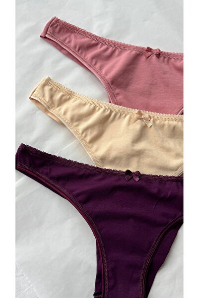 YOYYO 3-Piece Cotton High Waist Brazilian Cut Women's Panties