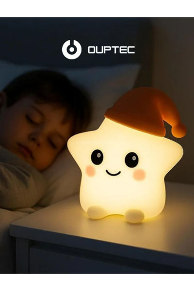 Ouptec Silikon Gece Lambası Yumuşak Dokunuşlu Şarjlı Renk Değiştiren Sevimli ...