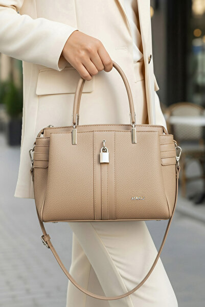 Just Polo Women's Lock Detailed 3-Compartment Long Strap Hand & Shoulder Bag ...