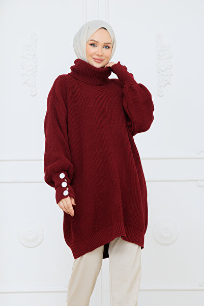 Pamuk Butik Women's High-Rise Knitwear Sweater Tunic