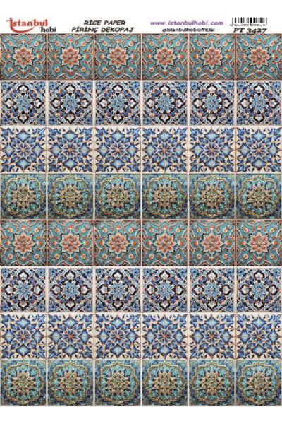 İstanbul Hobi Rice Decopage Paper 30X42Cm Pt-3427 Ethnic Tile