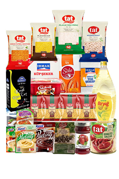 hahline herşey Ramazan erzak paketi kumanya yardım kolisi 22 çeşit ürün 17 kg