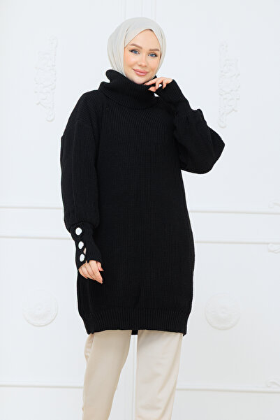 Pamuk Butik Women's High-Rise Knitwear Sweater Tunic