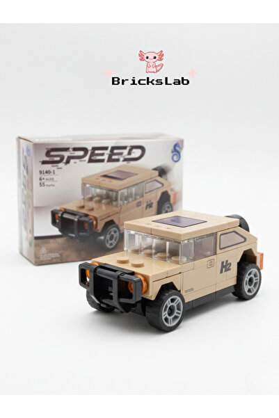 Bricks Mini Lego Çek-Bırak SUV Araba Yapım Seti – Speed 9140-1 Bej (55 Parça)