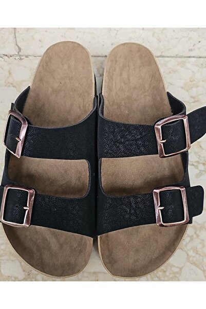 Didaly Papuci unisex cu talpă ortopedică, cu benzi duble și cataramă inoxidab...