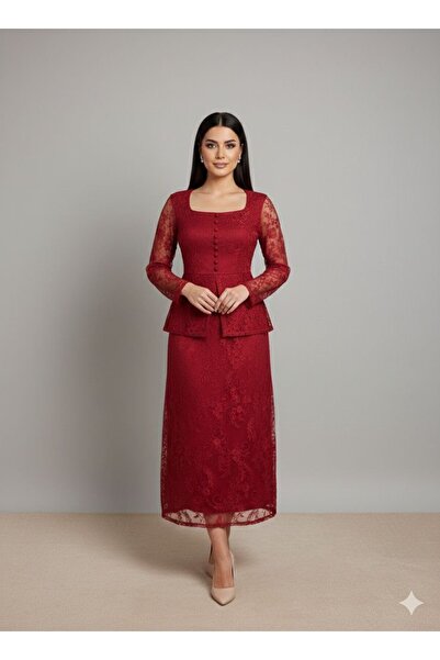 4LINA Burgundy evening dress