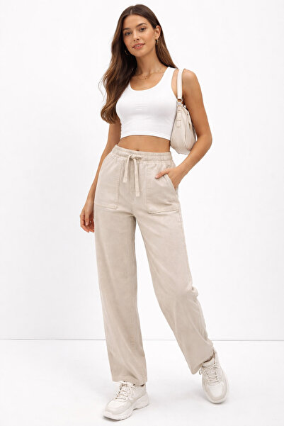 kikiriktekstil 10986 Pantaloni de damă din denim, supradimensionați, cu talie...