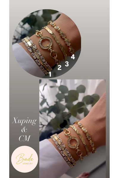 Bade Jewelry Xuping&Cm Gold 4Ayrı Model Kararmaz Çelik Bileklik Modelleri 17+...