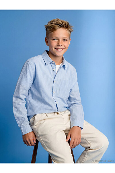 LC Waikiki Sparkly Choices from Shining Store Striped Boy's Shirt