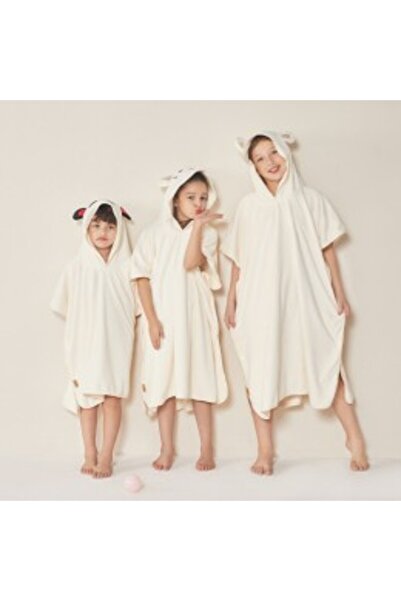 REEFI روب حمام وردي اللون بنقشة الأمواج - (14-16 سنة)