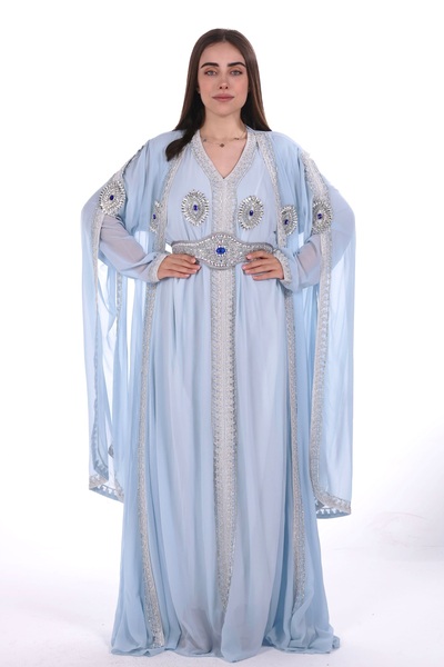 al bent al sharqieh Embroidered kaftan with a belt at the waist, ladies belte...