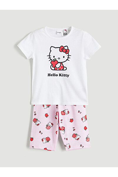 LC Waikiki GiyÇık Store den Ekru Hello Kitty Baskılı Kız Çocuk Şortlu Pijama ...