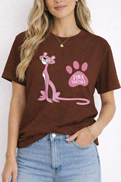 ArtYus Pink Paw Print Printed Cotton Relaxed Fit Round Neck Unisex T-Shirt