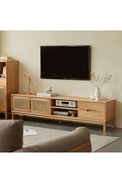 WoodenDecoration01 Evinna Masif Ahşap TV Ünitesi