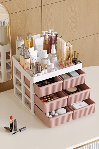 Pufwin Home Paris Xl 6 Çekmeceli Makyaj Kozmetik Banyo Yüz Serumu Masa Düzenl...