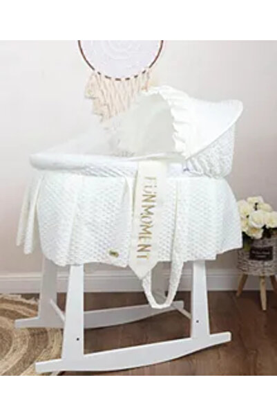 Fun Moment Moses Basket with Rocking Stand - White