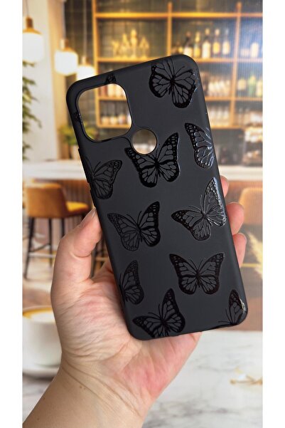 Vip Case Oppo A15 Uyumlu Siyah Kelebek Desenli Silikon Darbe Emici Klasik Kor...