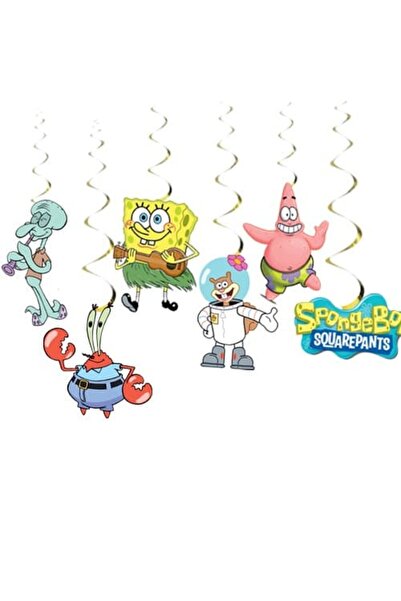 parti show Sünger Bob 6'lı Asma Tavan Süs