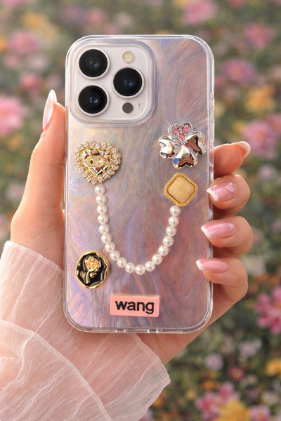 PRİMELUXRY SHOP 📱 iPhone 17 Pro İnci Detaylı Şeffaf Kılıf