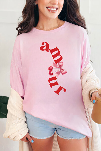 Sarah's Boutique Women's T-shirt – 100% cotton – Valentine's Day "Amour Bow"