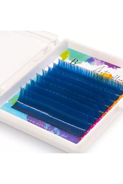 Barhat Extensii gene color Art Collection MIX 8 linii Blue, Grosime 0.10 mm, ...