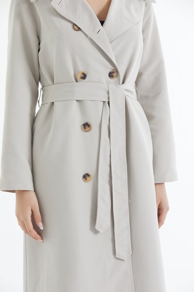 ceyniye Full Length Lined Double-Breasted Trench Coat