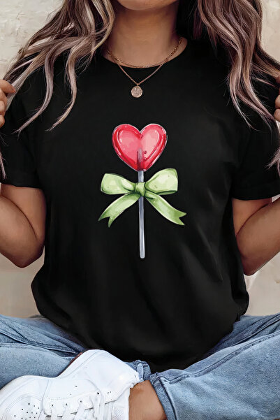 Sarah's Boutique Women's T-shirt – 100% cotton – Valentine's Day "Love Lollipop"