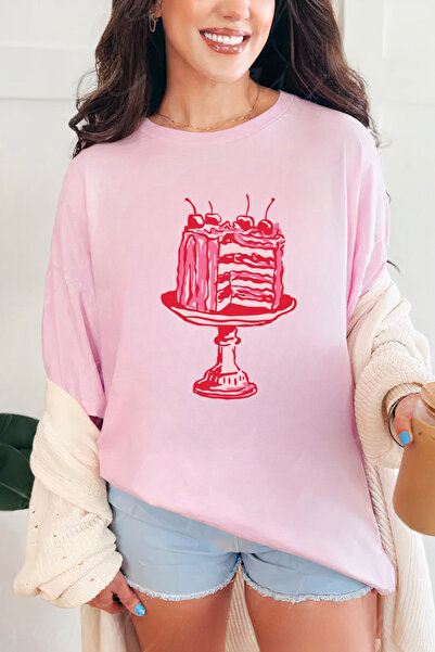 Sarah's Boutique Women's T-shirt – 100% cotton – Valentine's Day "Cake"