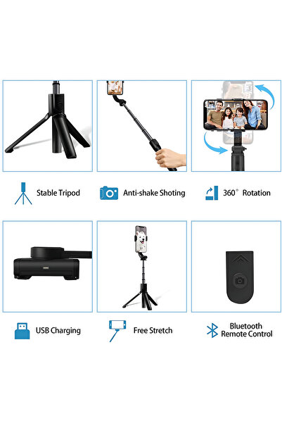 Go-Des عصا سيلفي مع حامل ثلاثي و ريموت بلوتوث Selfie Stick - Tripod - Bluetooth Remote GD-ST-68