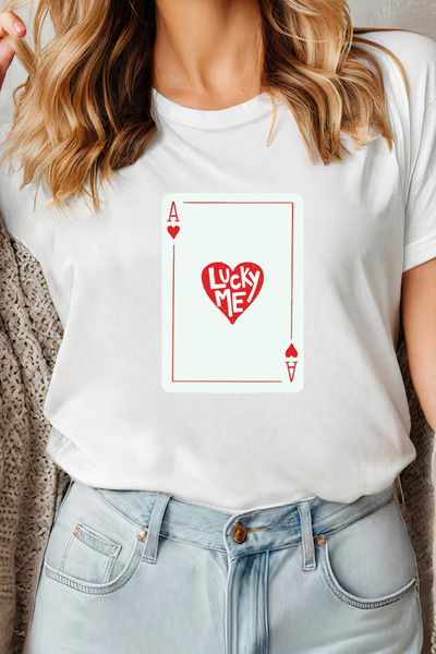 Sarah's Boutique Women's T-shirt – 100% cotton – Valentine's Day "Lucky Me"