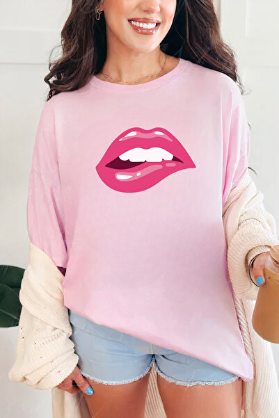 Sarah's Boutique Women's T-shirt – 100% cotton – Valentine's Day "Lip Bite"