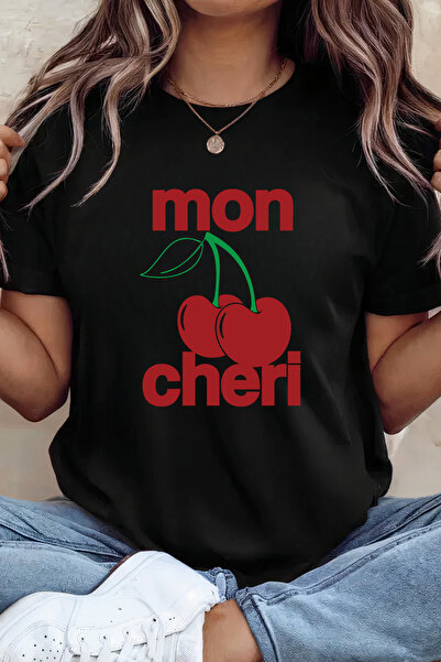 Sarah's Boutique Women's T-shirt – 100% cotton – Valentine's Day "mon cheri"