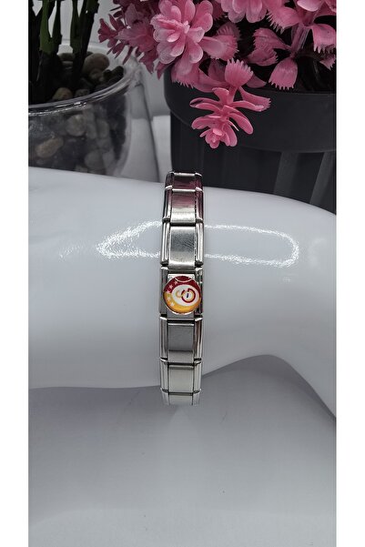 ahsenaksesuar2025 Unisex İtalyan Çelik Bileklik Taraftar Charm Hediyeli -Kara...