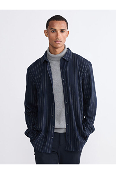 LC Waikiki Rmz Gi̇yi̇m Farkiyla Large Size Slim Fit Long Sleeve Striped Men's...