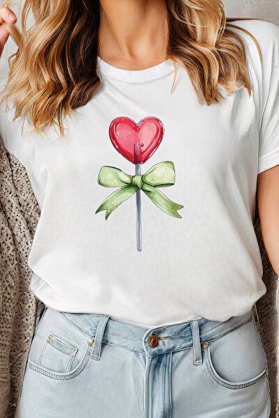 Sarah's Boutique Women's T-shirt – 100% cotton – Valentine's Day "Love Lollipop"