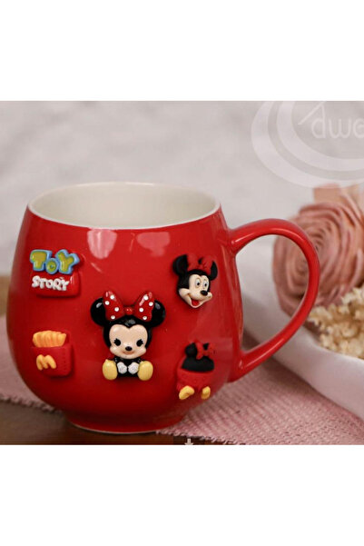 Mihristore Mickey Mouse Kupa Bardak Kırmızı Sevimli Kupa