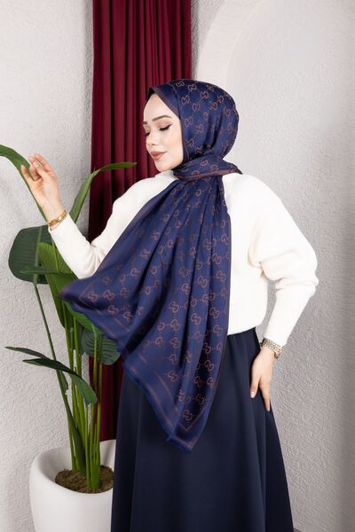 RMY MODA 220X100 cm Logomania Patterned Soft Textured Jacquard Luxury Monogra...