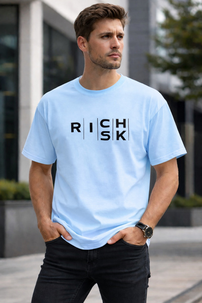 ArtYus Rich |   Risk Printed Cotton Relaxed Fit Round Neck Unisex T-Shirt