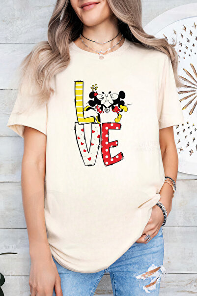 Sarah's Boutique Women's T-shirt – 100% cotton – Valentine's Day "Mickey&Minn...