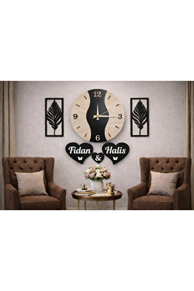 yucisaatleri Duvar saati 40 cm çiçekler 30 cm kişiye özel modern no 142