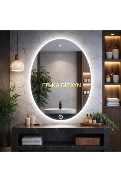 ER-KA DİZAYN ELİPS DOKUNMATİK AYNA Led'li Lavabo & Banyo Aynası *Dokunmatik D...