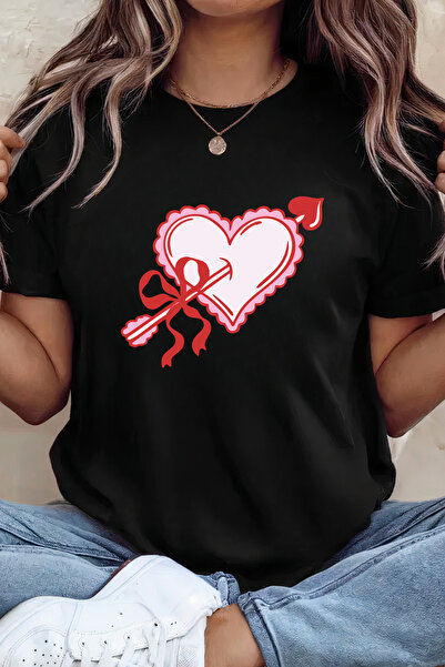 Sarah's Boutique Women's T-shirt – 100% cotton – Valentine's Day "Arrow Heart"