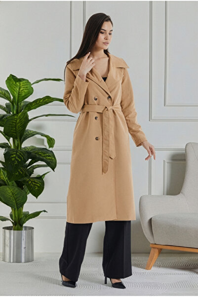 ceyniye Full Length Lined Double-Breasted Trench Coat