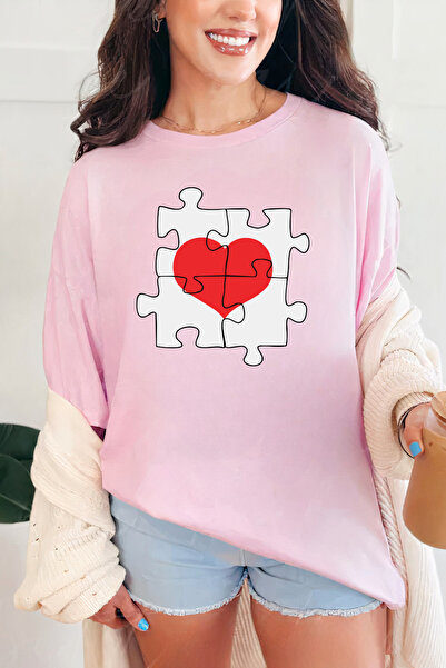 Sarah's Boutique Women's T-shirt – 100% cotton – Valentine's Day "Puzzle Heart"