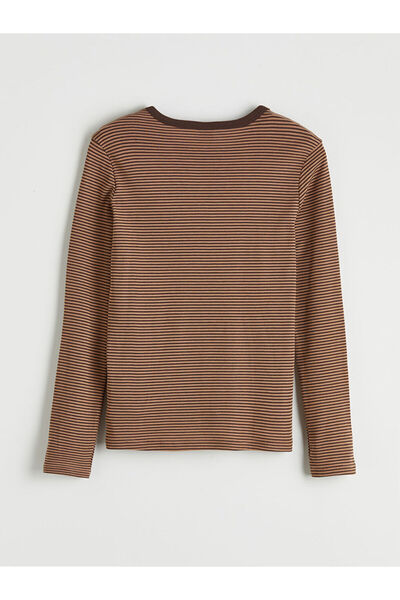 LC Waikiki Crew Neck Long Sleeve Striped Girls' T-Shirt