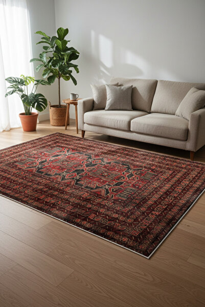 eco concept Mitos Serisi Dijital Baskı Halı Etnik Retro Desen Mutfak Halı Yık...