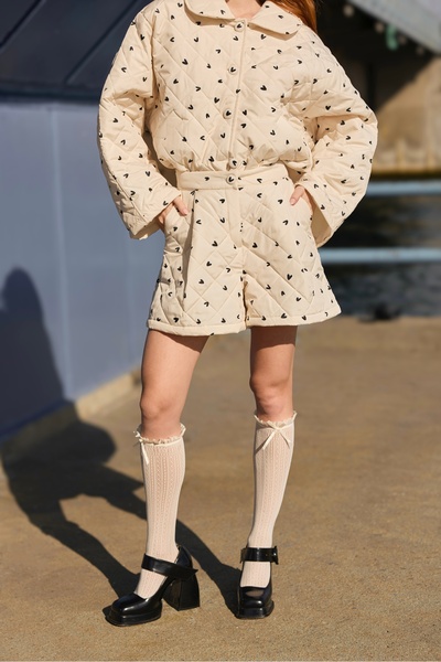 FLAINER Hazel Field Heartlet Kalp Cepli Şort