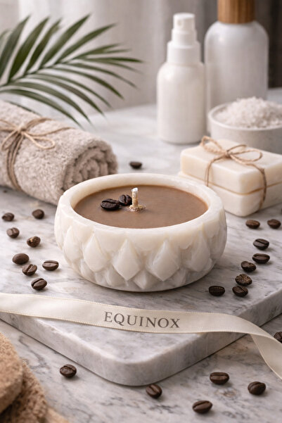 EQUINOX MUM EQUINOX Kahve Temalı Tamamen Mumdan Şık Dekoratif Mum