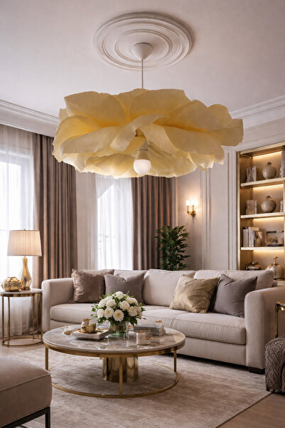 Ağış Elektrik El Yapımı İtalyan Krapon Kağıdı Tasarım Avize