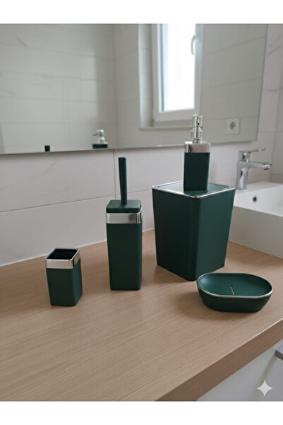 nowapazar zümrüt yeşil cöp kovası takım 5 li set
